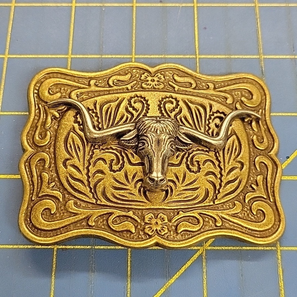 Bronze Longhorn Buckle